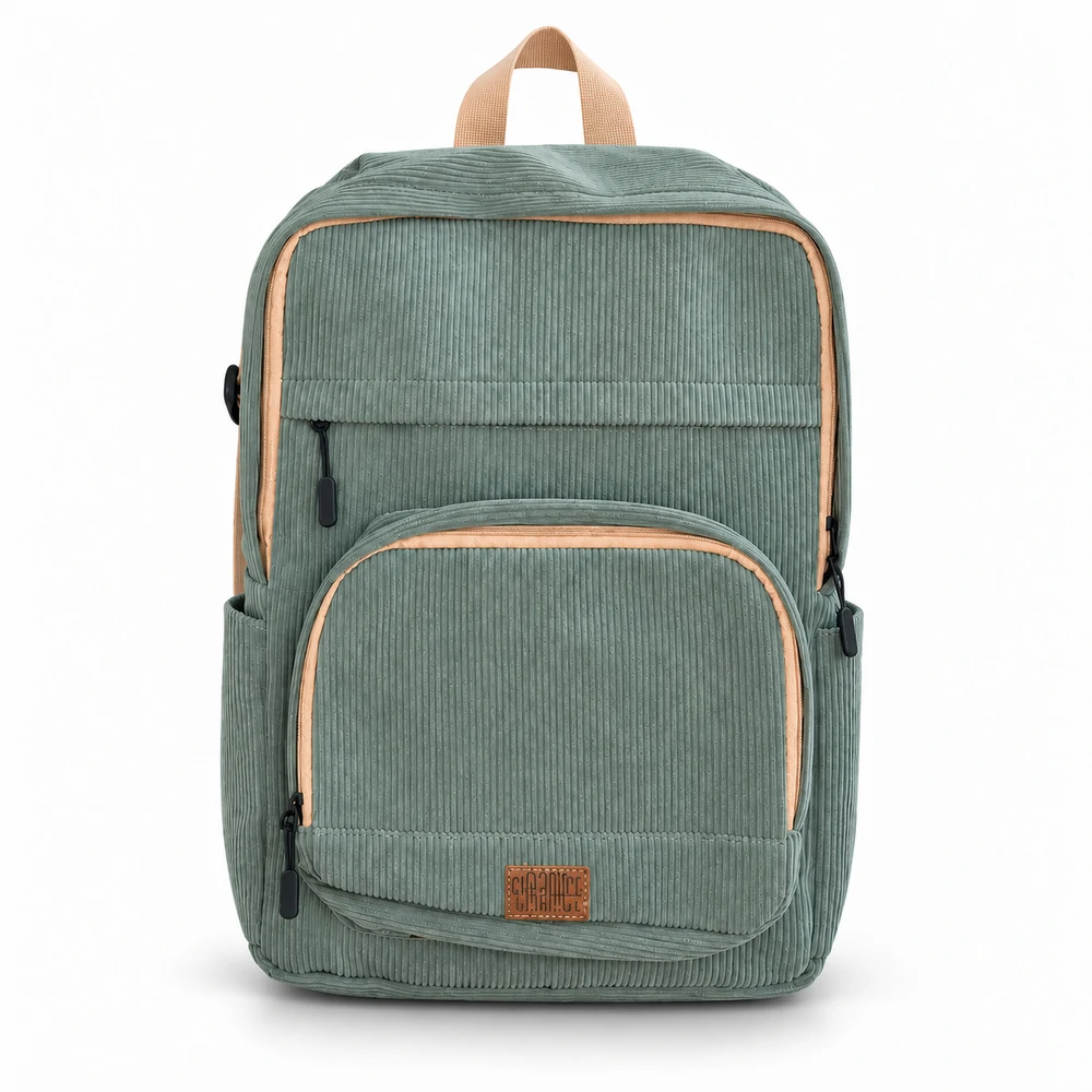 06-mint-green-corduroy-backpack Mint green Corduroy -Backpack - الصورة 1