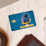 Stitch need money blue -Visa Sticker