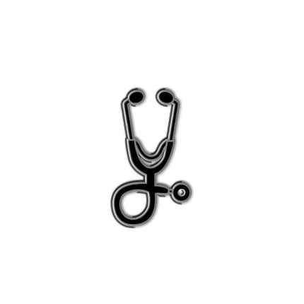 Mini Stethoscope silver & black -Metal