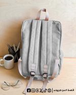 light grey Corduroy -Backpack - الصورة 2