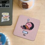 Girl with 0% -coaster