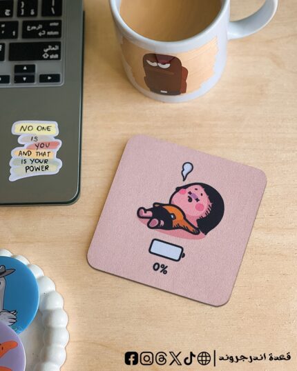 Girl with 0% -coaster