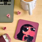 Girl with gum -coaster