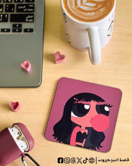 Girl with gum -coaster