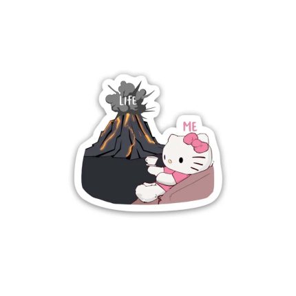 kitty VS life- sticker