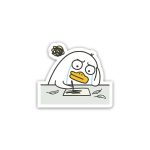 Duck  studying and crying- Sticker