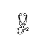 Mini Stethoscope silver & white -Metal