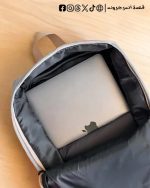 light grey Corduroy -Backpack - الصورة 3