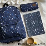 ⁦Navy flowers Backpack -set⁩ - الصورة ⁦5⁩