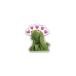 Kermit Frog meme hearts- sticker