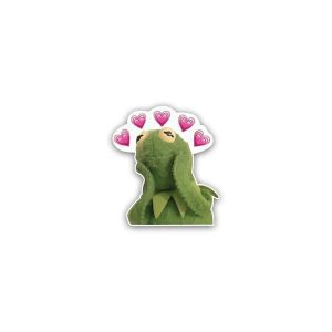 Kermit Frog meme hearts- sticker