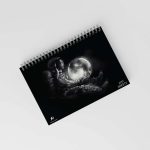Astronaut holds the moon -note