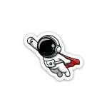Astronaut flying sticker