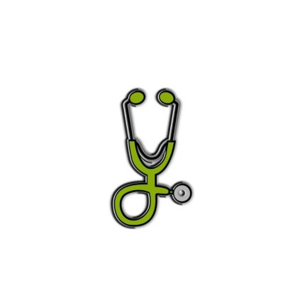 Mini Stethoscope silver & green -Metal
