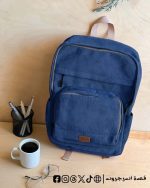 Navy blue Corduroy -Backpack - الصورة 6