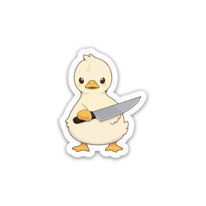 Duck  knief white- Sticker