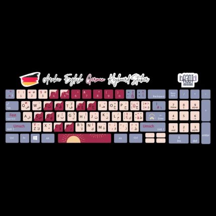 Clouds (Arabic - English- German)- keyboard sticker