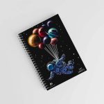 Astronaut Balloon Planet -note