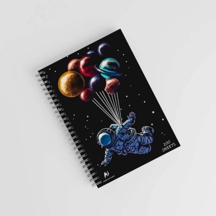 Astronaut Balloon Planet -note
