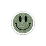 Smiley Green Face- Sticker