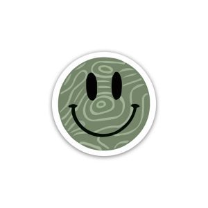 Smiley Green Face- Sticker