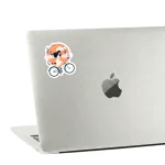 Girl rides bicycle- Sticker - الصورة 2