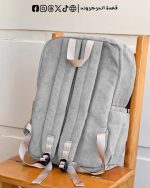 light grey Corduroy -Backpack - الصورة 4