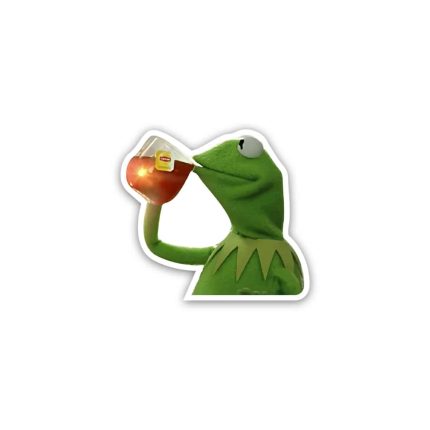 Kermit Frog meme tea- sticker