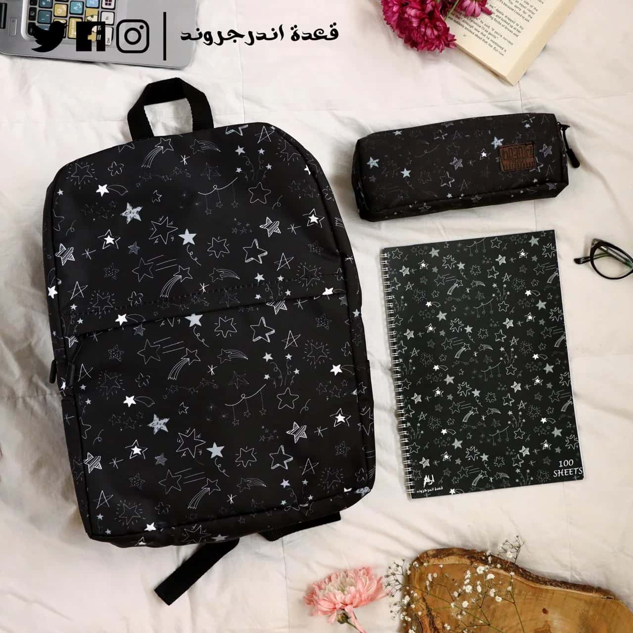 gP9TVG86aG4qZvqGblMbCNHtlvOzXdKsHM3Wxb47.jpg Black stars Backpack -Set - الصورة 1