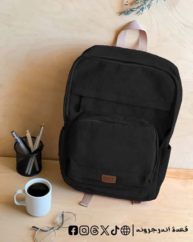 gxsnrLaZ67h1yV9a5BJ1LrDyy0mpJR0QTh49rWK5.jpg Black Corduroy -Backpack - الصورة 1
