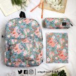 ⁦Orange Flower Backpack -Set⁩ - الصورة ⁦3⁩