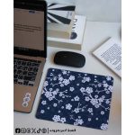 navy flowers -mouse pad