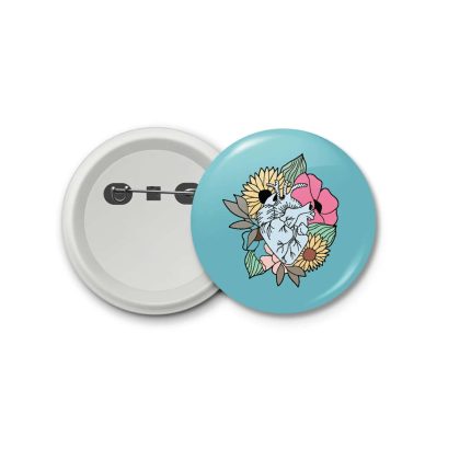 Heart of flowers- blastic badge