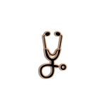 Mini Stethoscope gold & black -Metal