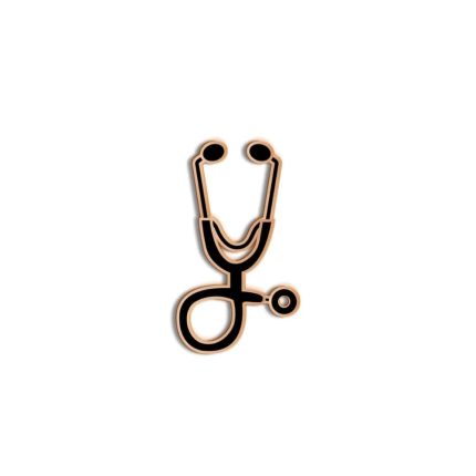 Mini Stethoscope gold & black -Metal