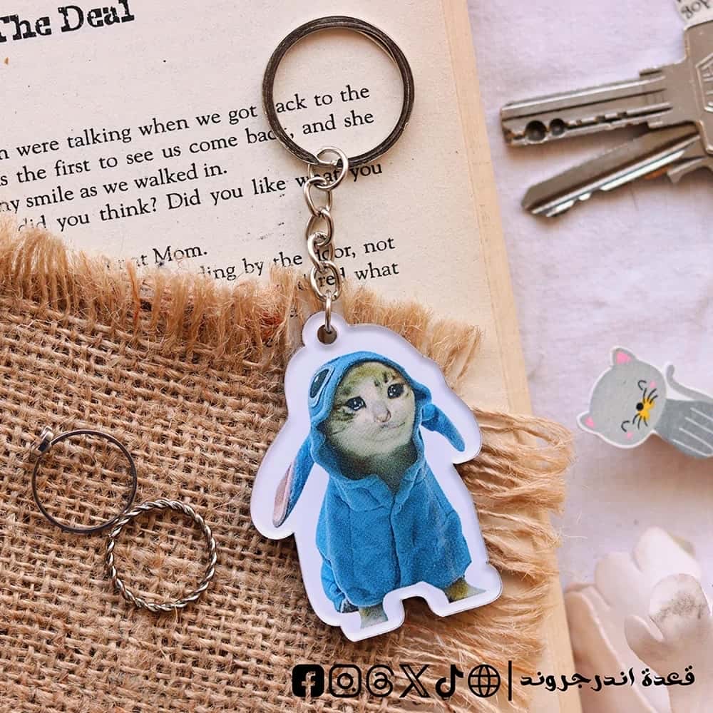 zMVafeaeTn14LVmWnvE1LfO1aIvXPa0KrKdUl6k5.jpg Crying Cat meme -key chain - الصورة 1