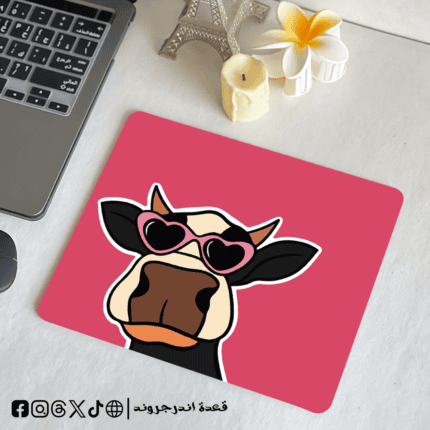 Cow with sunglasses - mouse pad