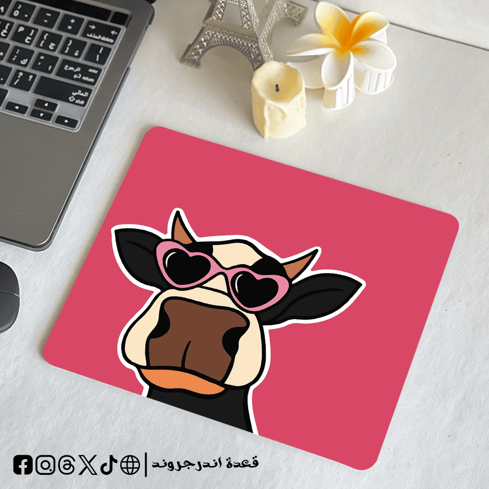 img_6670 Cow with sunglasses - mouse pad - الصورة 1