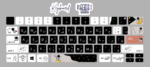 ⁦Astronaut black and white -keyboard sticker⁩ - الصورة ⁦2⁩